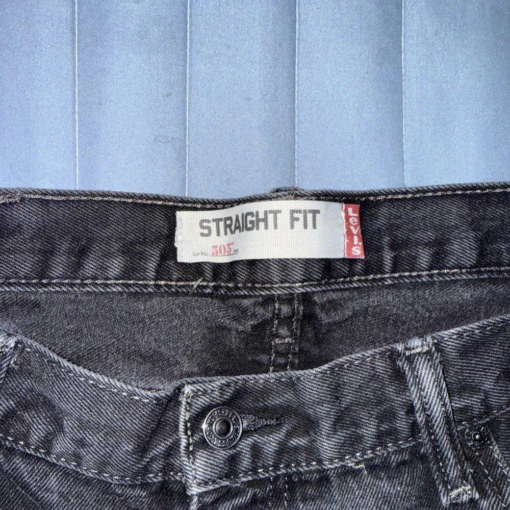 Levis 505 Black Denim Jeans Men's 40x30 Regular Fit Straight Leg 100% Cotton